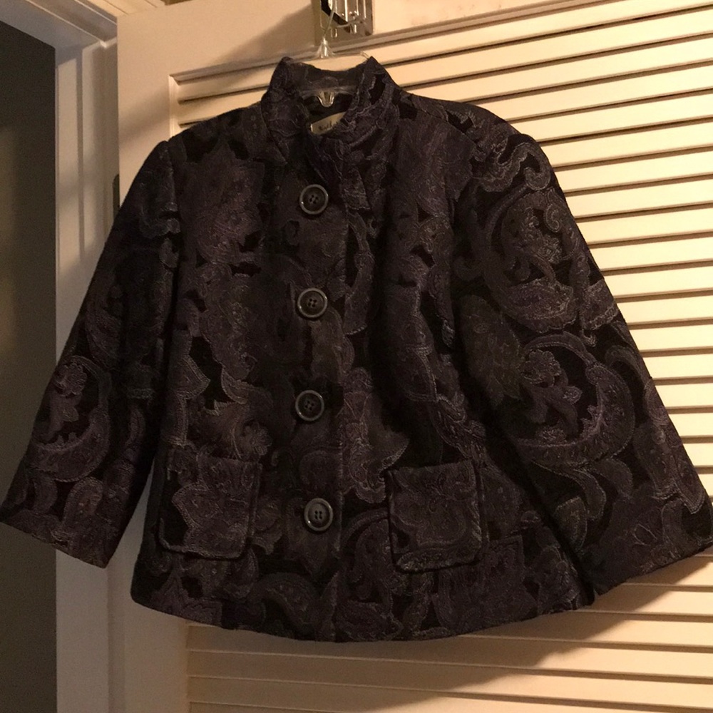 NWOT Black/Purple Katherine New York Med Blazer
